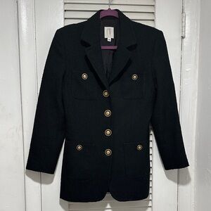 Elegant Black Blazer with Gold Accents